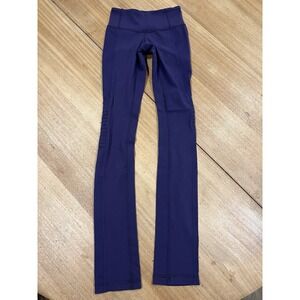WOMENS LULULEMON PURPLE BACK PLEATED LEGGINGS 2